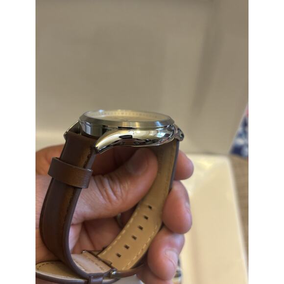 Fossil Fenmore BQ2865 44mm Cream Dial Brown Leather Quartz Watch - Picture 6 of 17